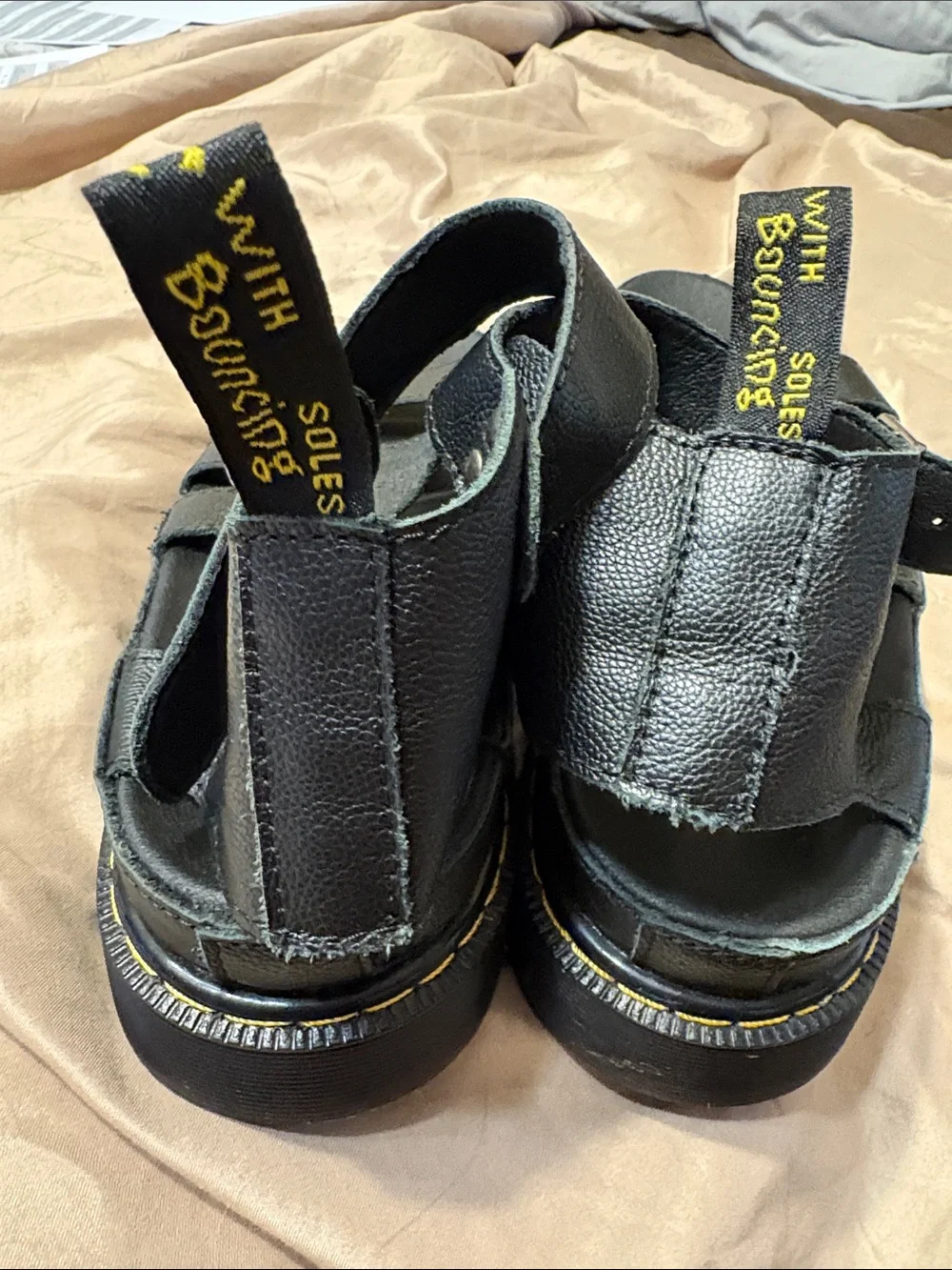 Dr. Martens Black Leather women’s or Men's Sandals US size 10 AS NEW condition